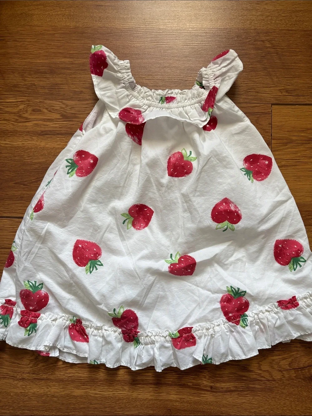 Baby Gap 18-24 months White Dress With Pink Strawberry Pattern
